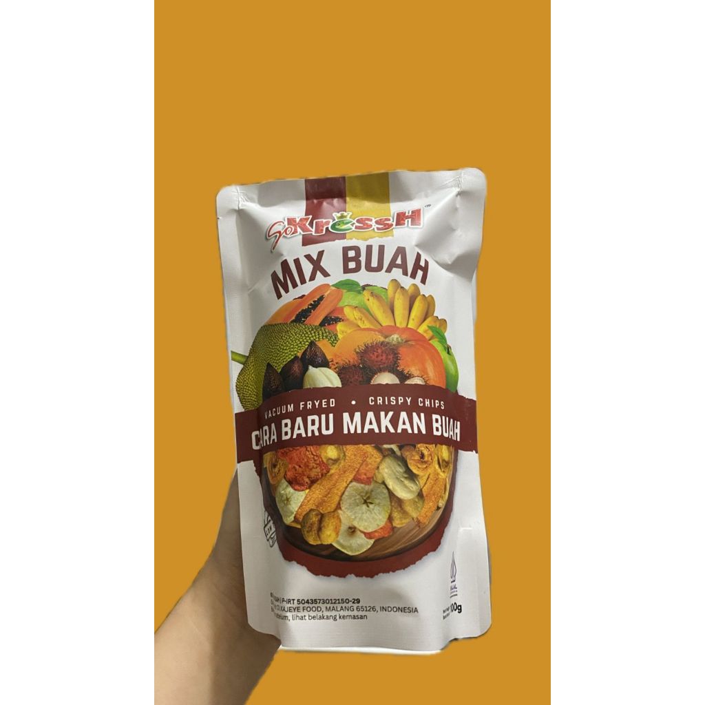 

Keripik MIX BUAH 100gr | Organik Alami Rendah gula | Asli Malang | Sokressh Food