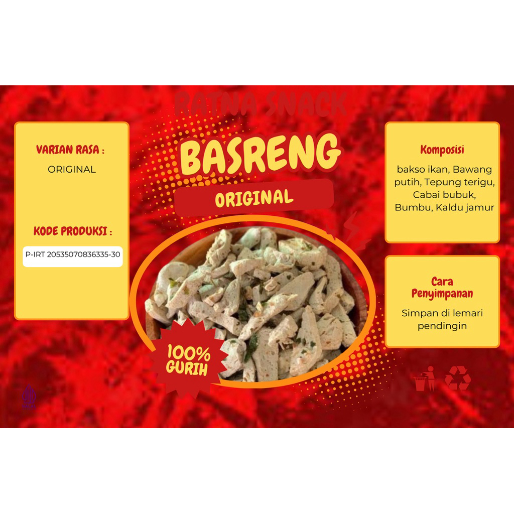 

BASRENG BESAR ORIGINAL Ratna Snack Renyah Pedas Gurih Cemilan Termurah Terenak se indonesia