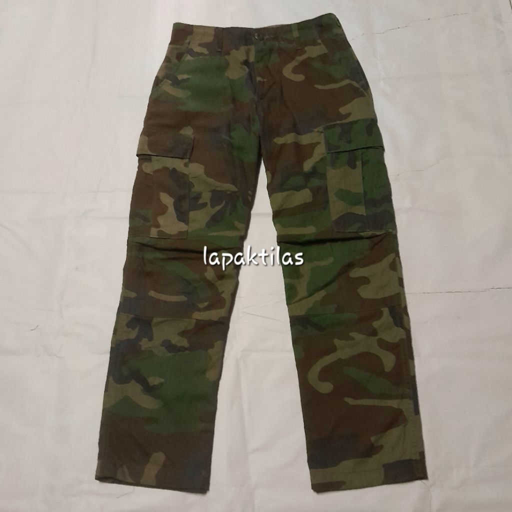 BDU Vintage Trouser Woodland Camouflage X Small X Short Original Issue Us Army Celana Cargo Tactical
