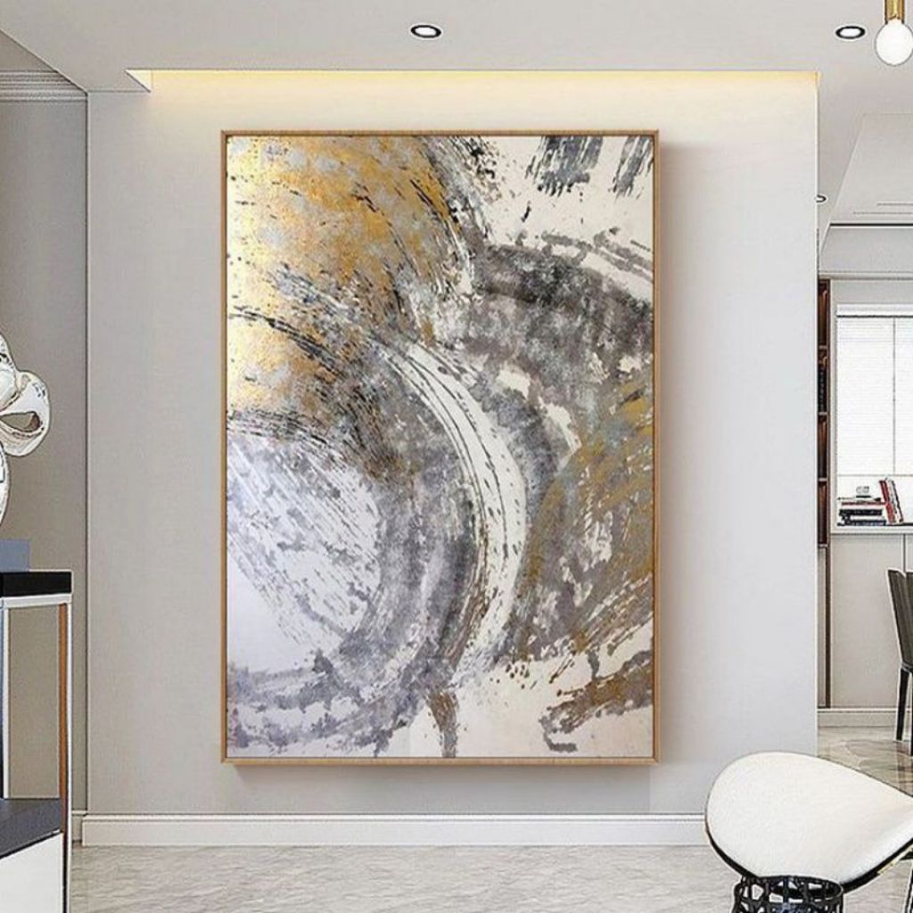 Lukisan abstrak luxcury modern minimalis kanvas asli jelekong