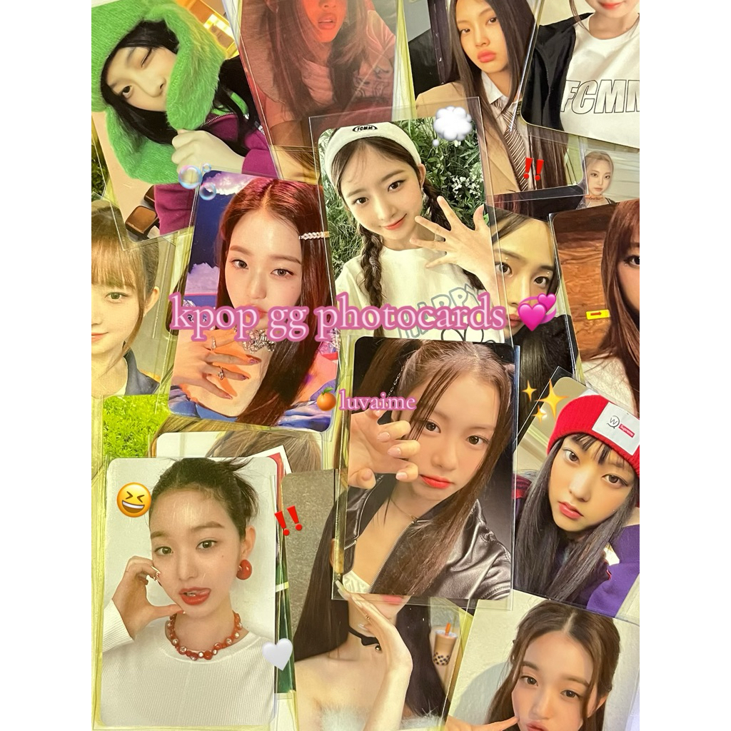 photocard rei wonyoung ive, karina aespa, hanni nj, garam le sserafim
