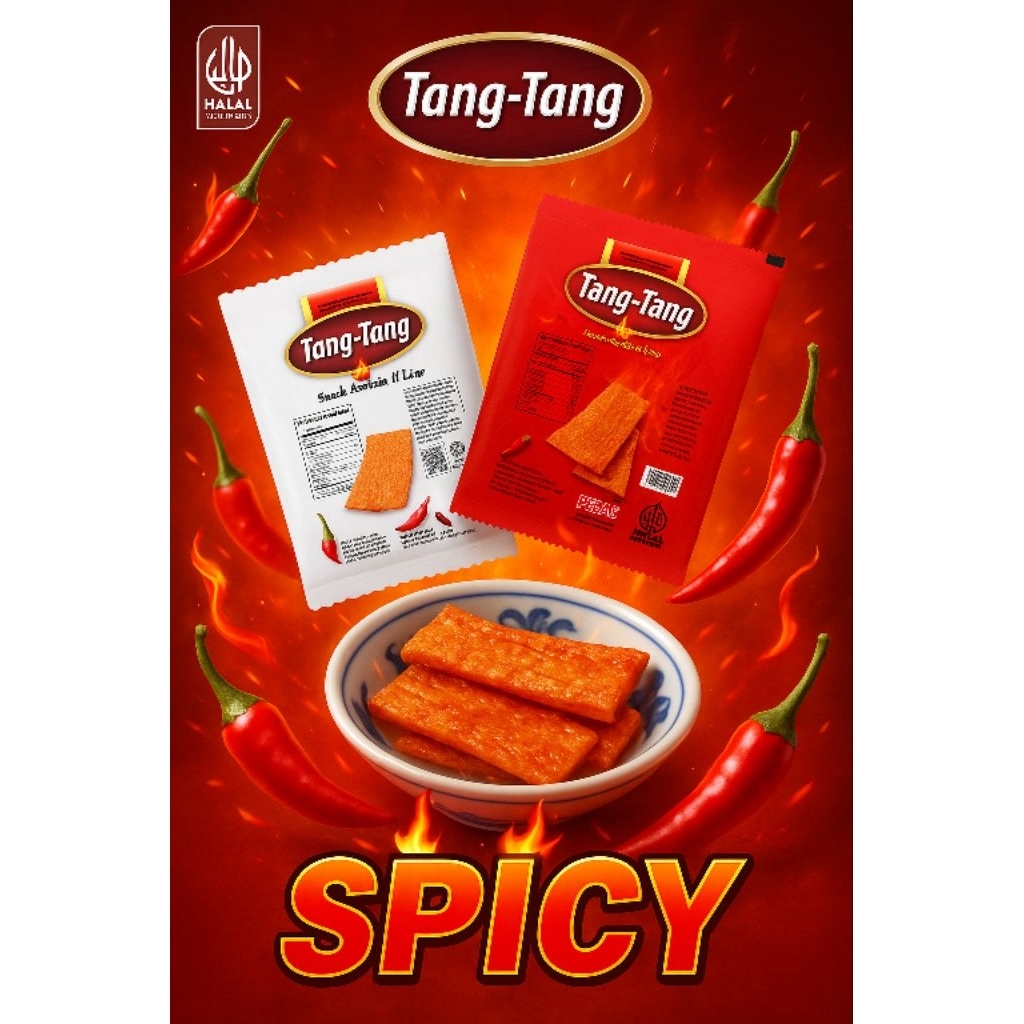 

COD ISI 14pcs SPICY SNACK TANG TANG Gurih Rasa Pedas Manis HOT Spicy SUPER ENAK BPOM HALAL MUI