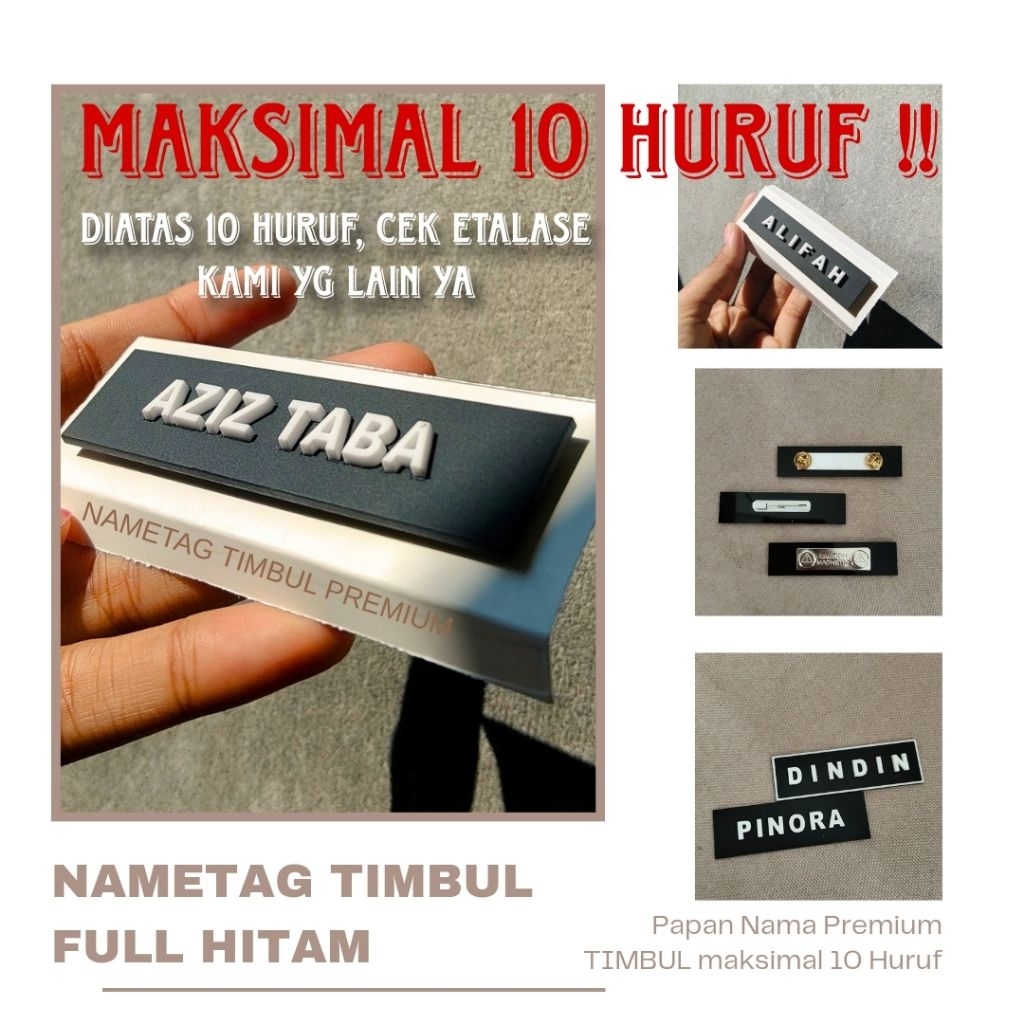 

PAPAN NAMA TIMBUL - NAMETAG TIMBUL Premium