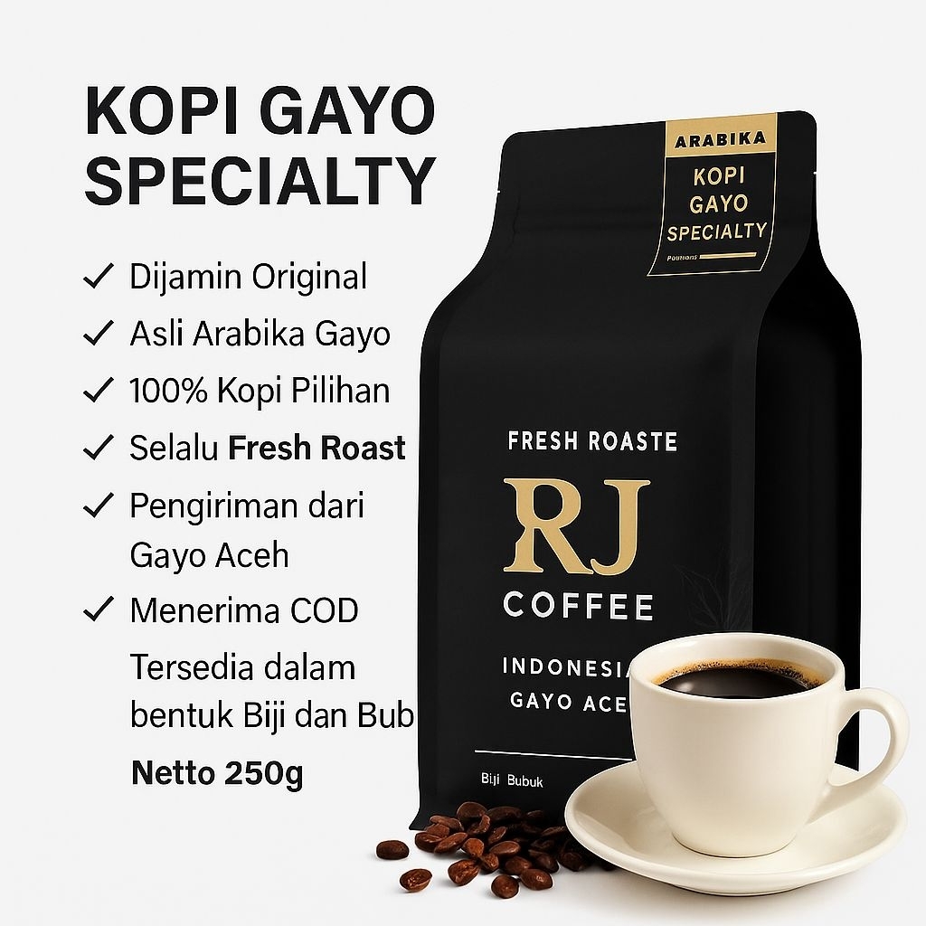 

KOPI ARABIKA PURE PREMIUM- RJ COFFEE (spesialty proses)