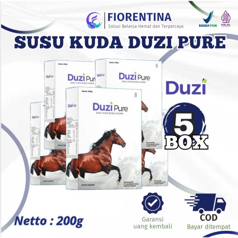 

Duzi Pure - Susu Kuda Lombok Bubuk 200 Gram 5 Box