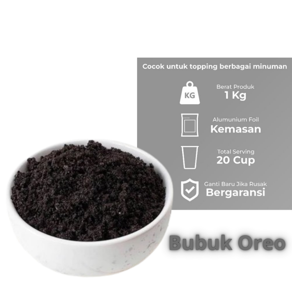

Bubuk Cookies Crumb Premium 1kg untuk tambahan topping