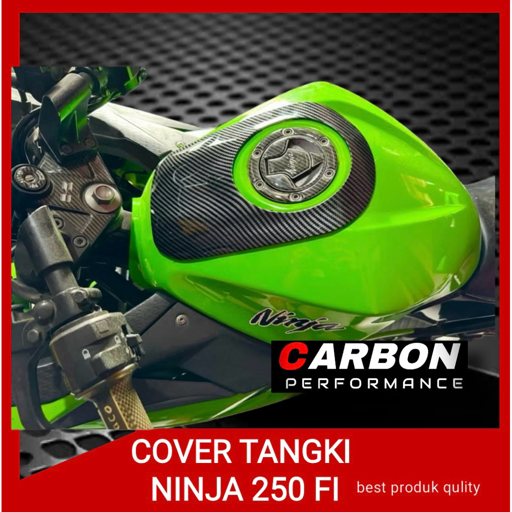 COVER TANGKI NINJA 250 FI CARBON M-2 ▪️pelindung tangki carbon ninja 250 fi old tankpad ninja 250 fi