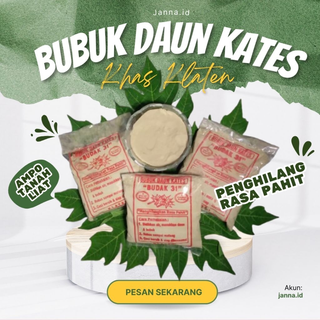 

6 Psc Ampo/Serbuk tanah liat/lempung penghilang rasa pahit daun pepaya