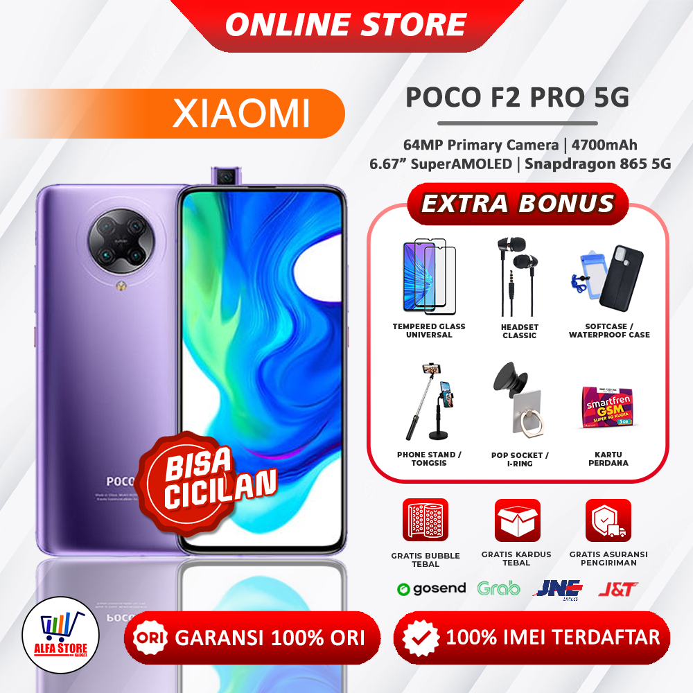 pocophone f2pro 5G NFC poco f2pro 5G NFC ram 6/128gb garansi resmi