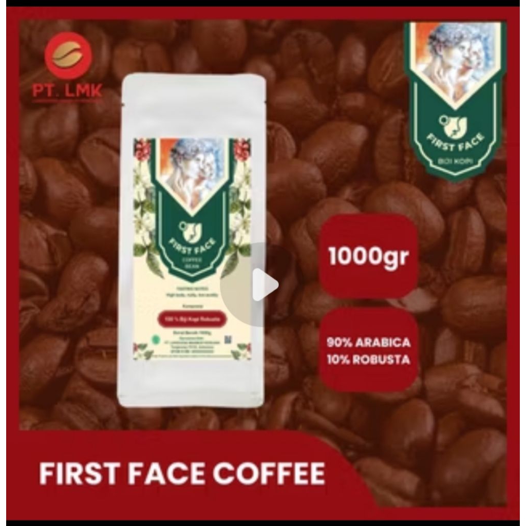 

Kopi Robusta First face coffee 70/30 blend arabica robusta biji 1kg