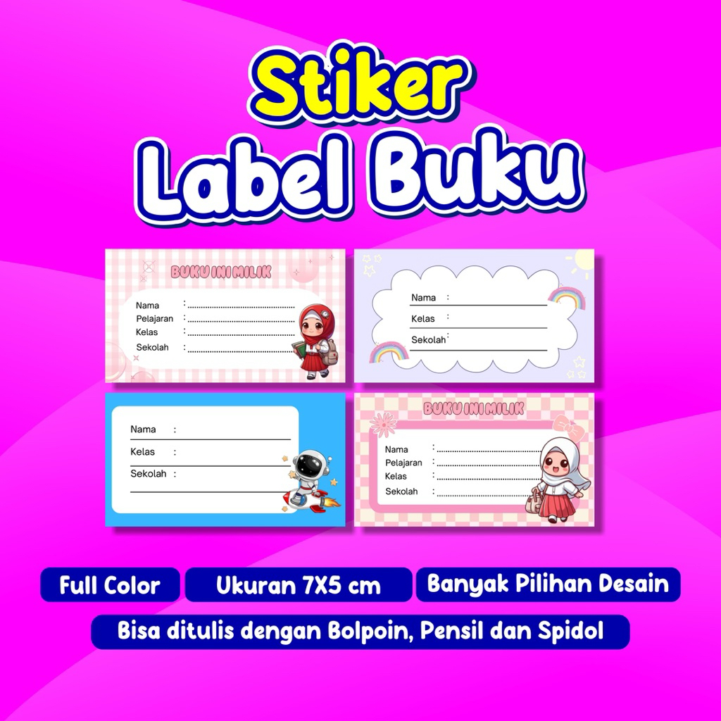 

Sticker Buku Anak | Stiker Label Nama Lucu | Bahan Doff Stiker Nama Buku Tempelan