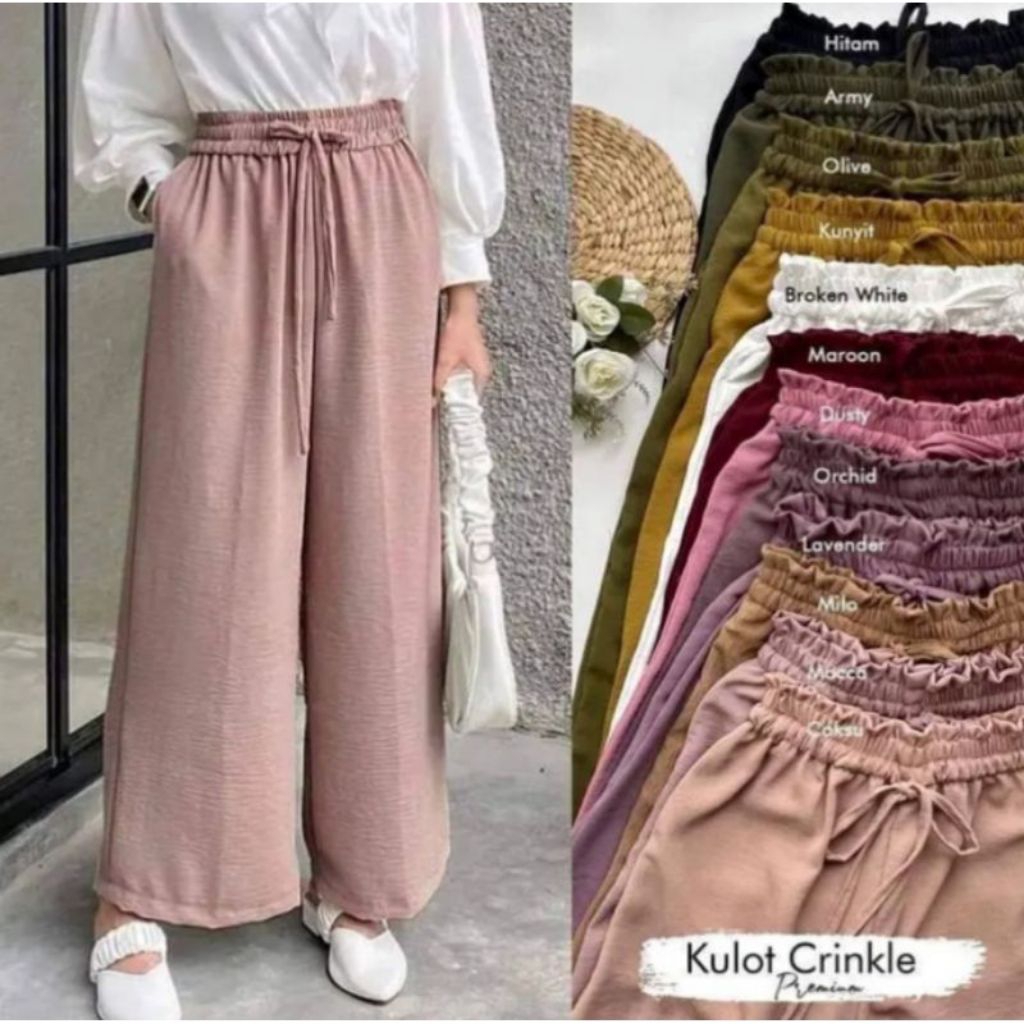 KULOT CRINKLE PREMIUM/KULOT CRINKLE JUMBO/KULOT CRINKLE TALI SERUT/CELANA KULOT CRINKLE/CELANA KULOT