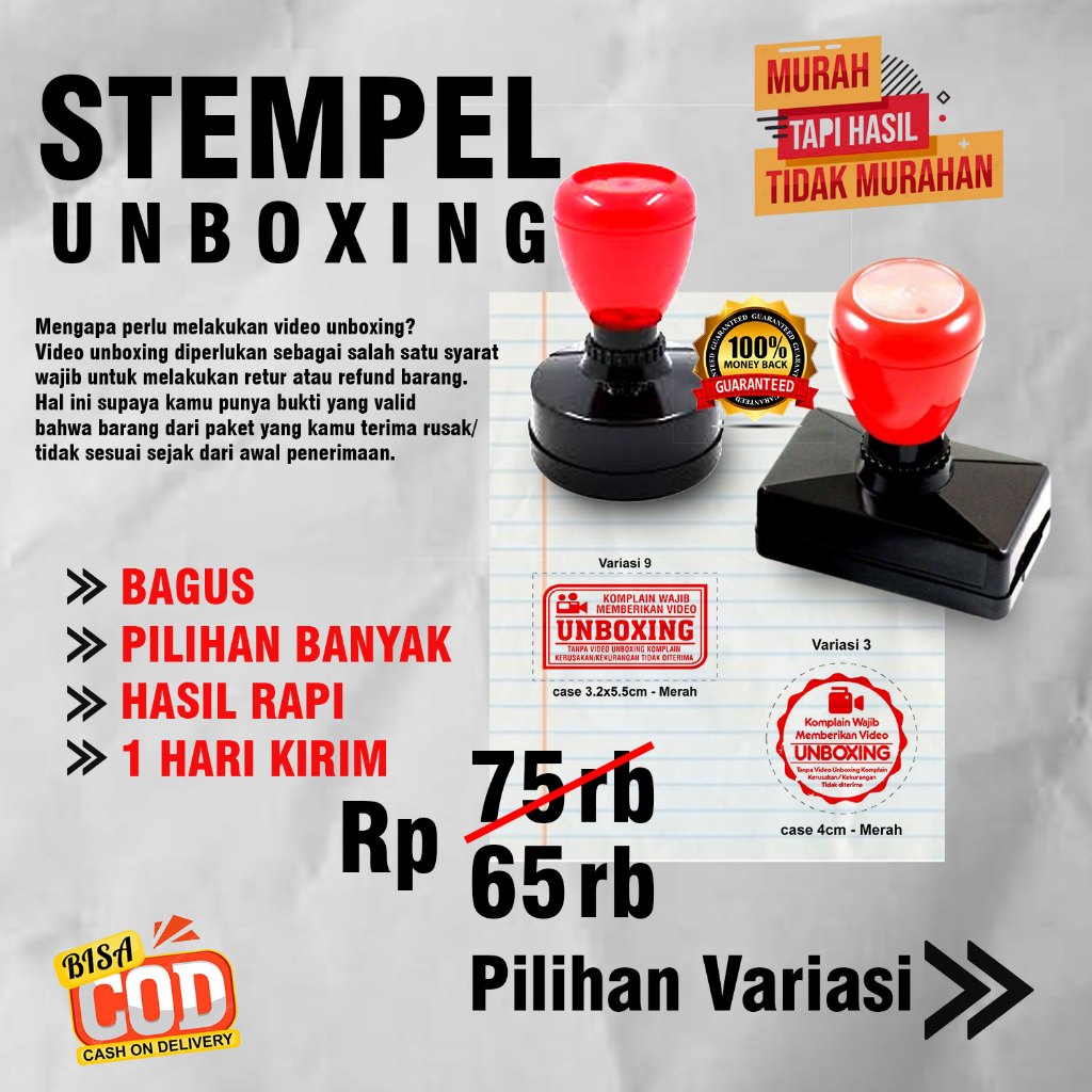 

STEMPEL UNBOXING MODEL TERBARU BULAT 4 CM PERSEGI PANJANG 5X 2,8 CM