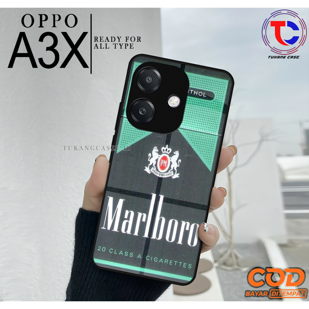 Case Handphone Rokok Untuk Oppo a3x/a3 nfc a17 a17k reno 4f a38 a36/a96 Terbaru - Softcase Glass - H