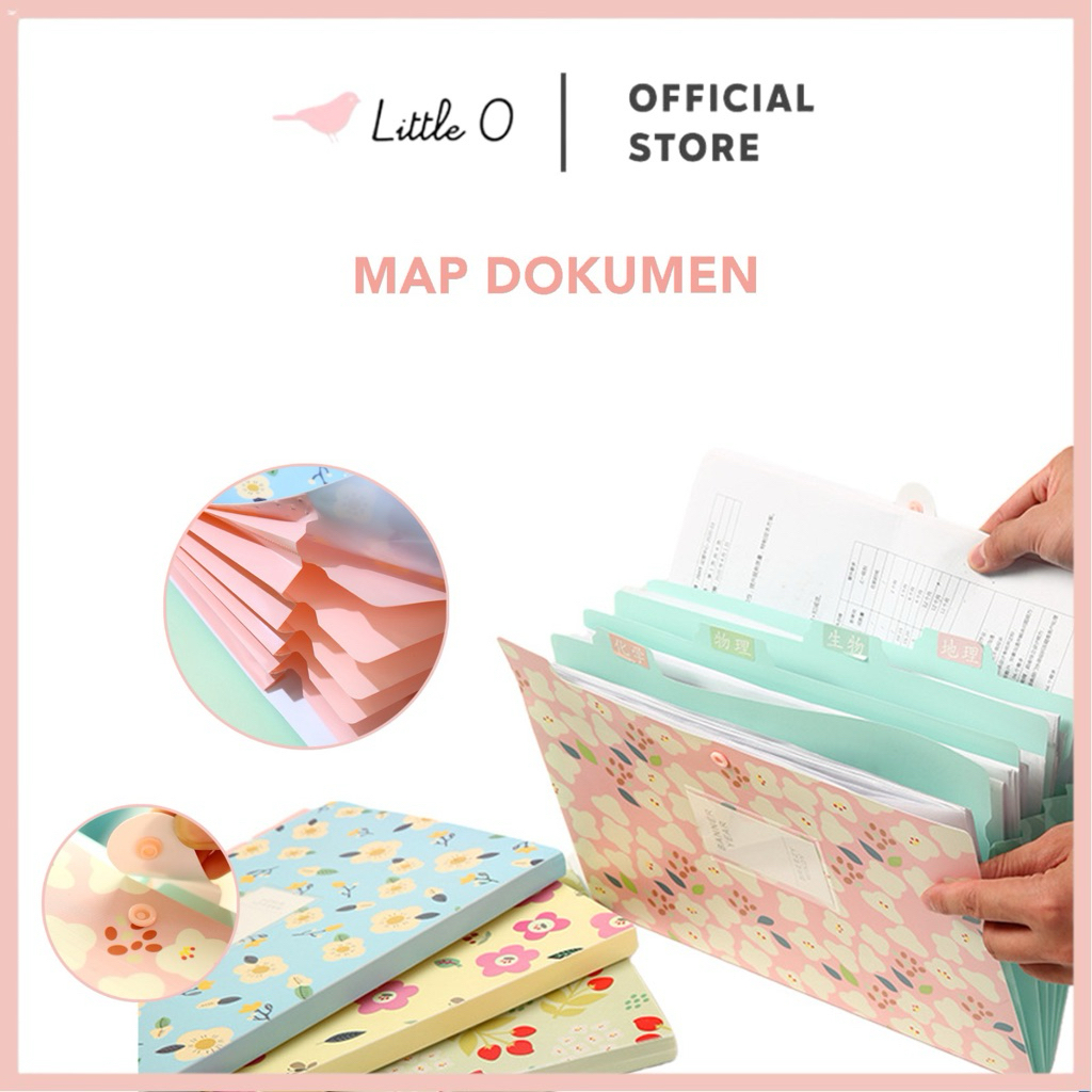 

LITTLE O JANGMI File Holder Mika Plastik Tebal Kancing Korean Design Dokumen Clear Folder Bisnis File Map Dokumen