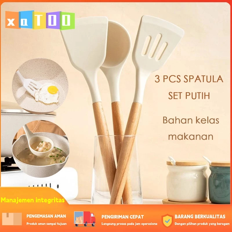 peralatan masak silikon 3 bagian/Peralatan masak food grade/spatula silikon/peralatan tahan panas