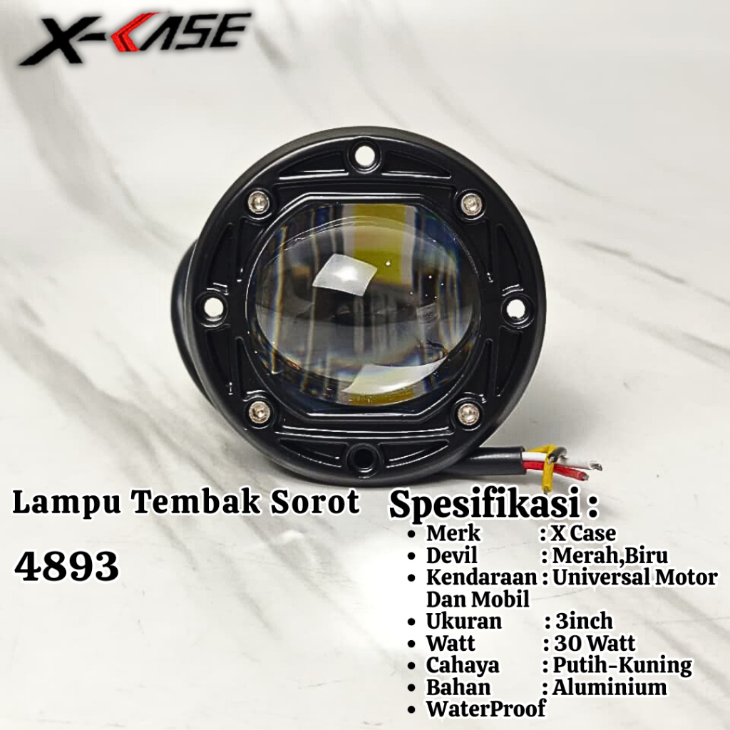 Xcase Lampu Tembak Sorot LED Bumper FogLamp Bemper FogLamp 3 INCH Cut Off Universal Motor Mobil