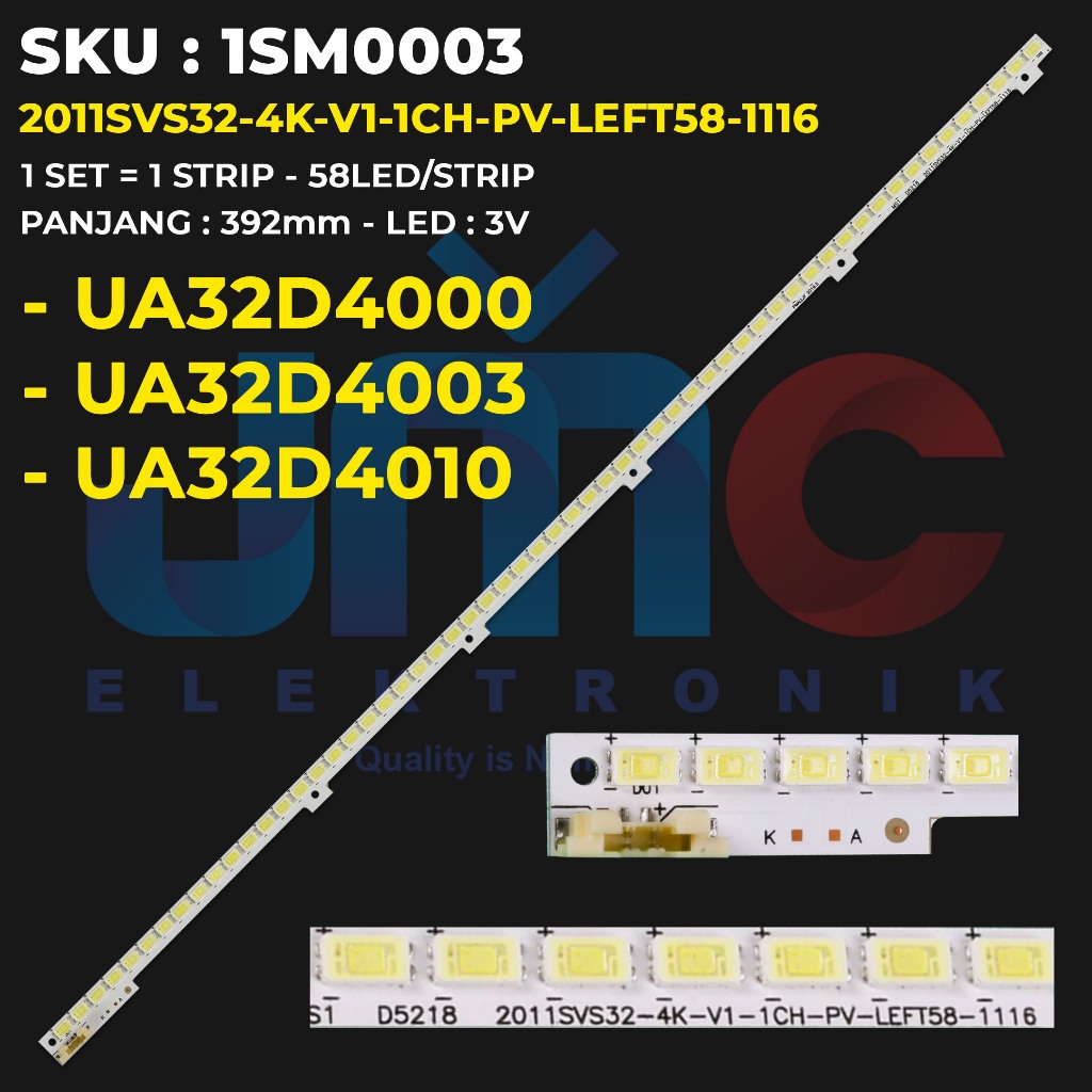BACKLIGHT TV SAMSUNG 32 Inch UA32D4000 UA32D4003 UA32D4010 2011SVS32 4K-V1-1CH-PV-LEFT58-1116