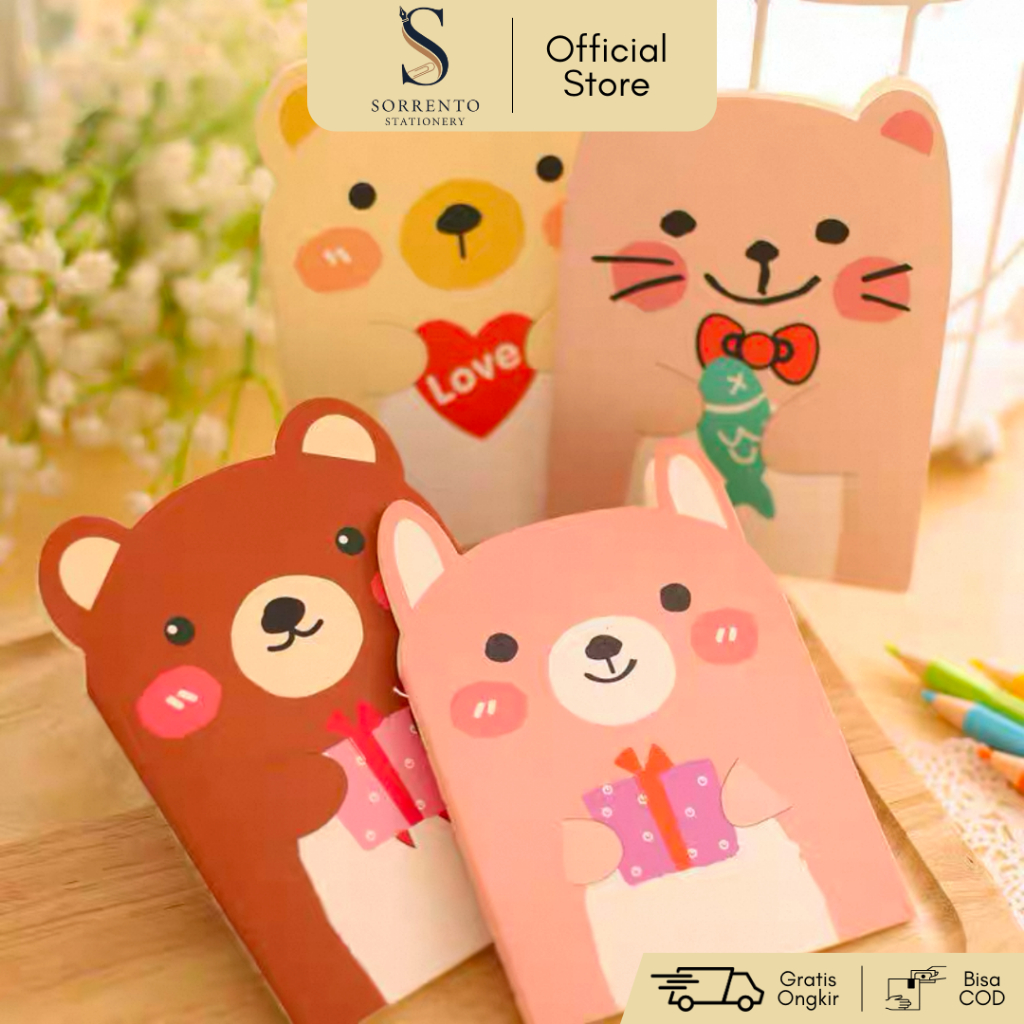 

Buku Catatan A6 Mini Zoo Series - Notebook Aesthetic Karakter Hewan Lucu