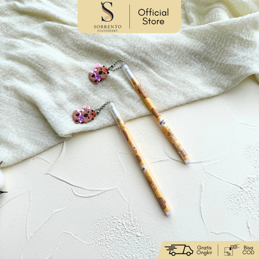 

Pulpen Gantungan Capybara - Pen Gel dengan Charm Karet