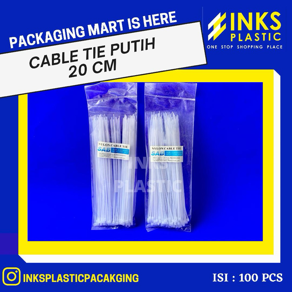

CABLE TIE PUTIH 20 CM SEGEL KRESEK MAKANAN (100 PCS)