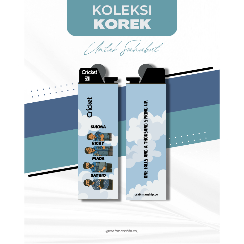 Korek Custom Cricket Bebas Desain / Korek Api Custom