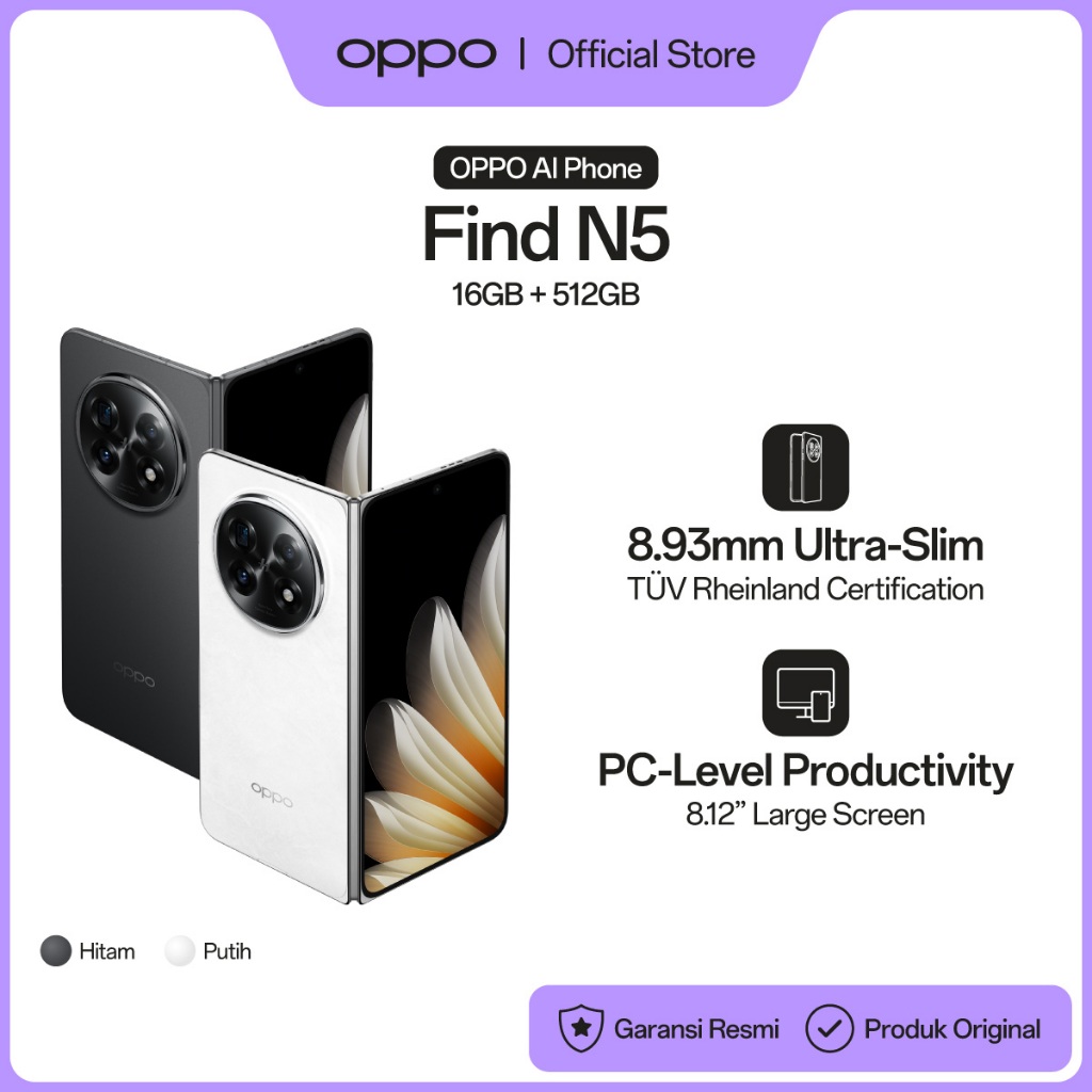 [NEW] OPPO Find N5 16/512GB Foldable Phone [8.93mm Ultra-Slim, 8.12 Inch Large Screen, 80W SUPERVOOC
