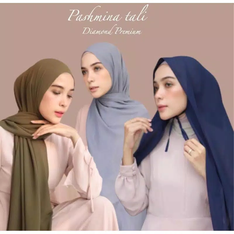 Pashmina Ceruty Tali Polos Hijab Pashmina Ceruty Tali / Pashmina Diamond Tali Polos