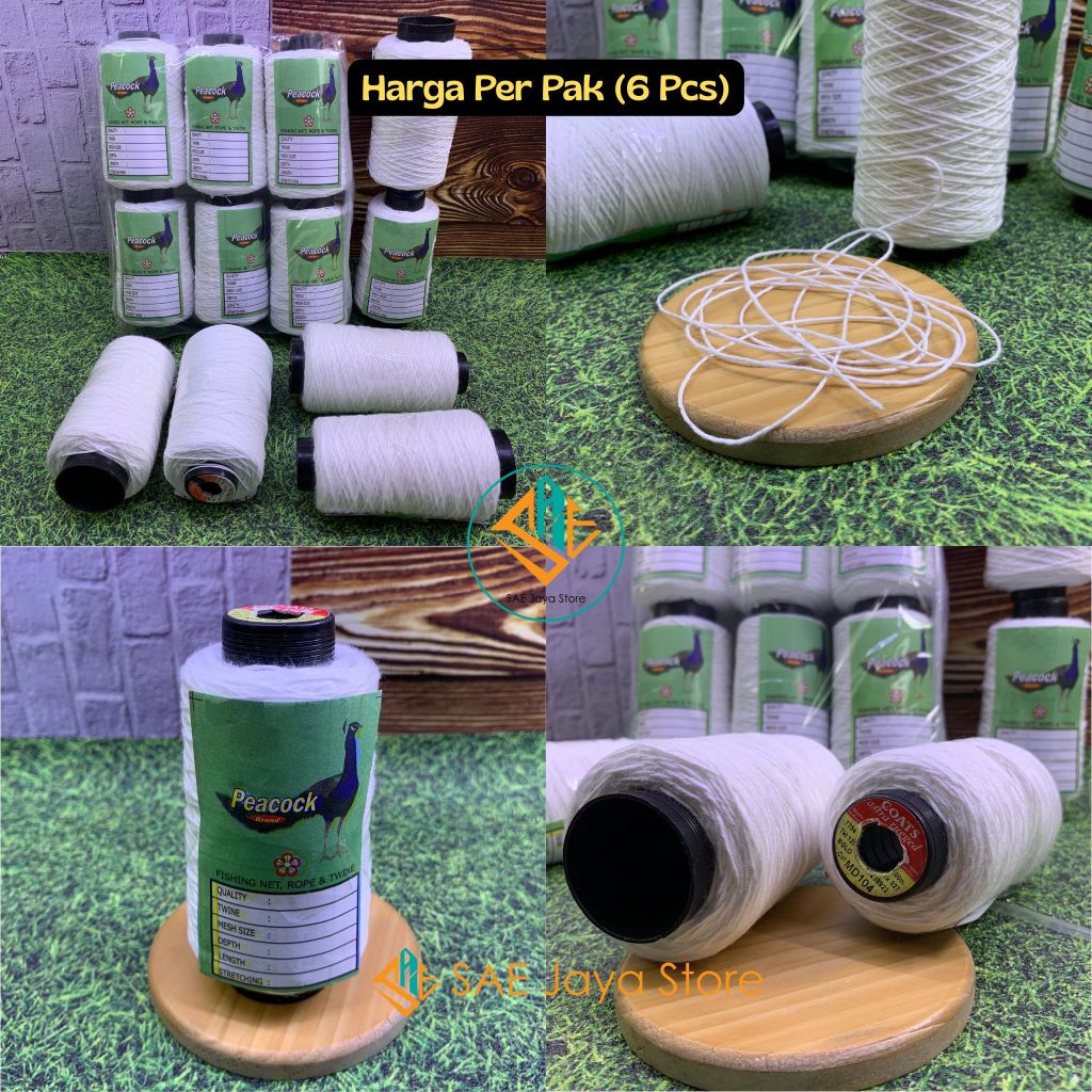 (6 ROLL) SAE-BENANG JAHIT KARUNG MEREK PEACOCK/BENANG JAHIT KARUNG BERAS/BENANG KARUNG WARNA PUTIH
