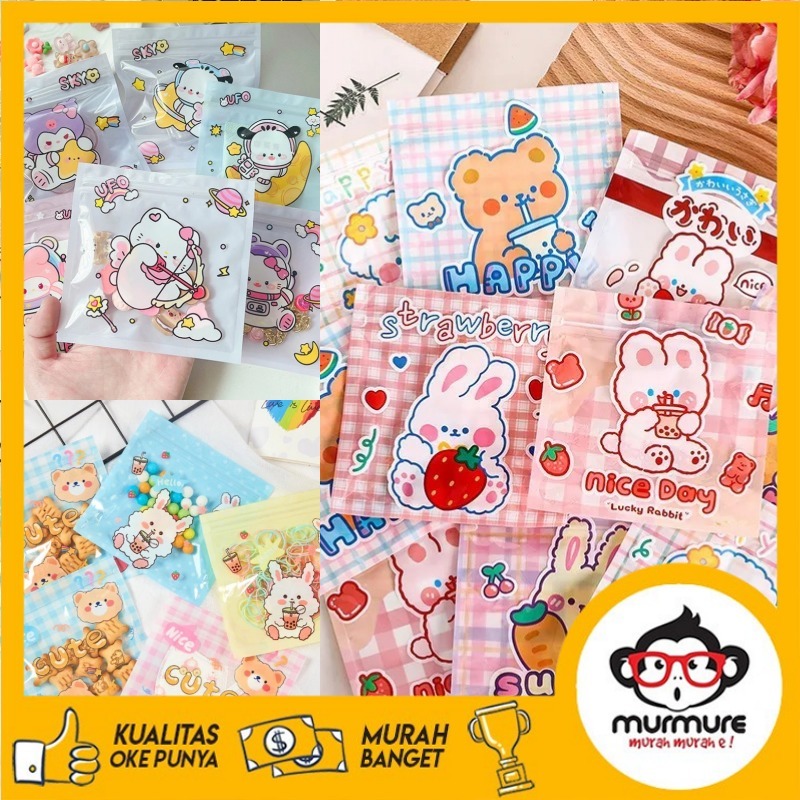 

Plastik Zipper 13,5x13,5 Cm Kartun Sanrio Bunny Bear Cute Mini Pouch Plastik for Cookies & Souvenir