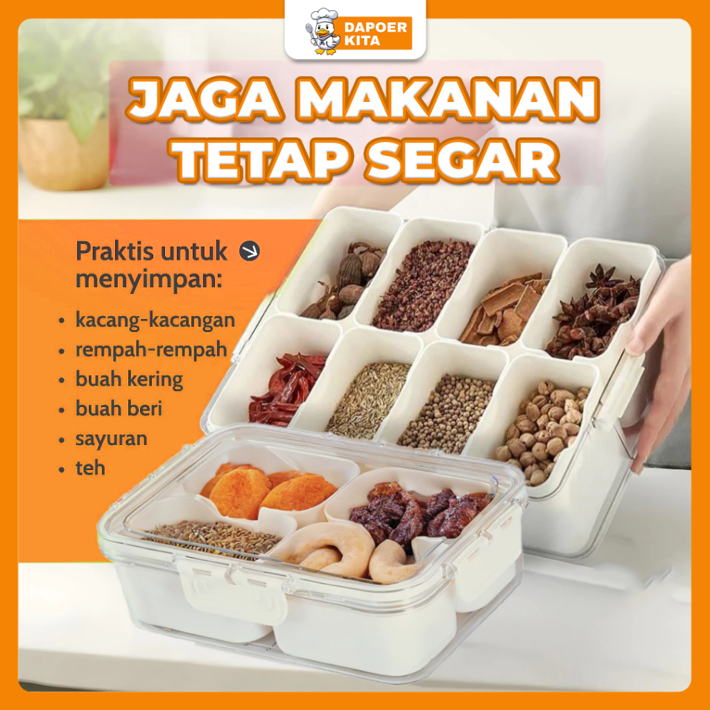 Kotak Penyimpanan Kulkas Akrilik Kontainer Kulkas Tempat Penyimpanan Food Container Kulkas Serbaguna