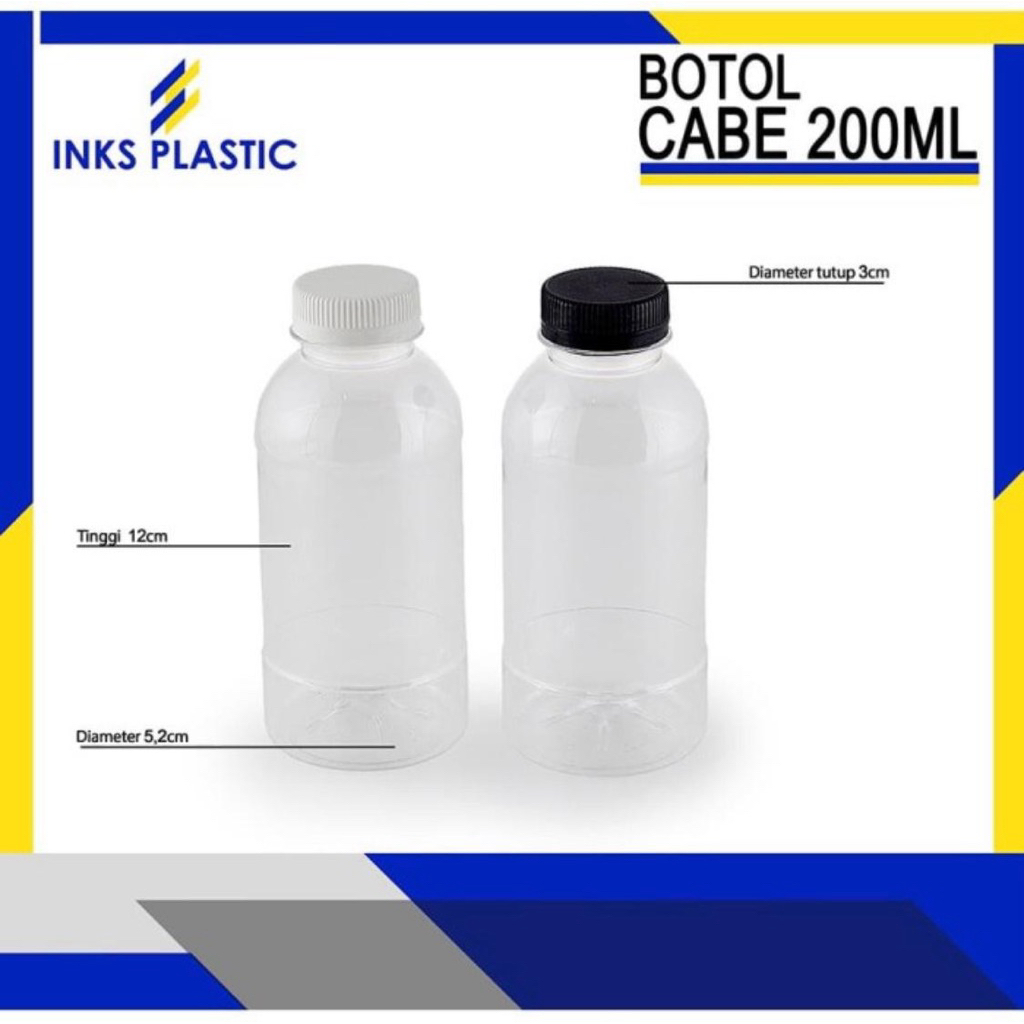 BOTOL CABE 200 ML (100 PCS)