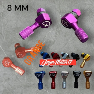 Pentil ban tubles cnc model bengkok 8 MM XENOS sepasang pentil miring tutup pentil motor universal m