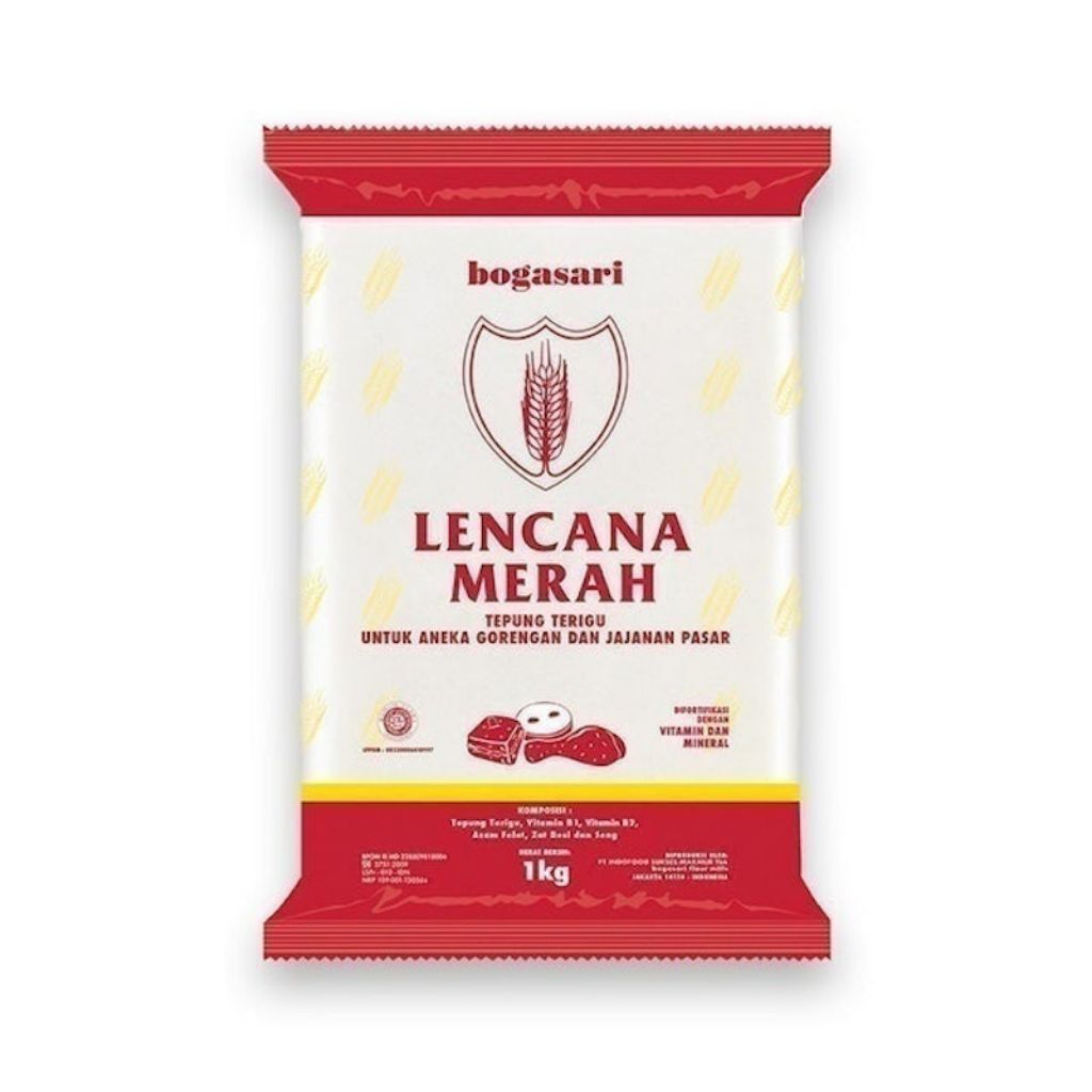 

Bogasari Tepung Terigu Lencana Merah 1kg