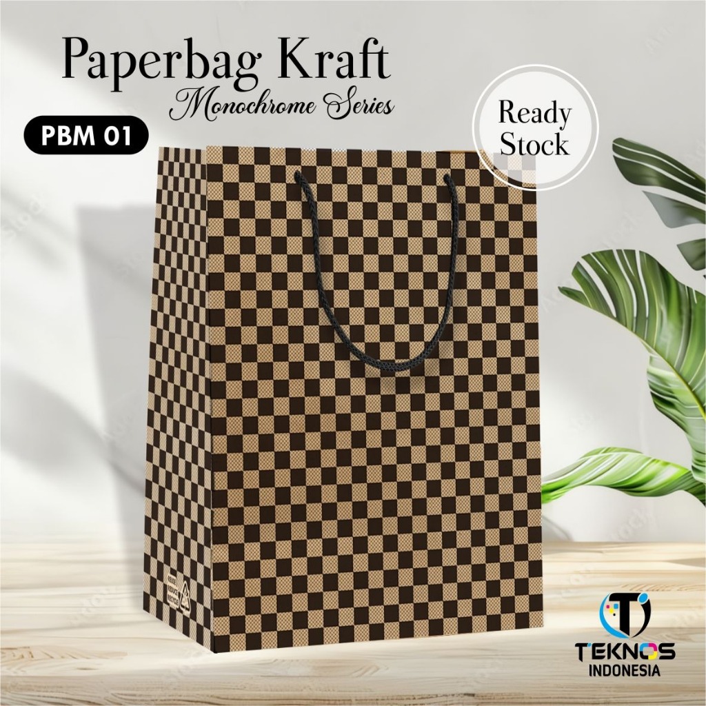 

[12 PCS] PAPERBAG MOTIF LV PREMIUM COKLAT SIZE 20X25X10 CM PBM 01
