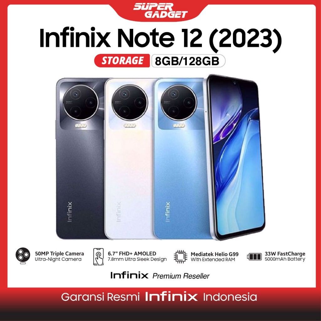 Infinix Note 12 2023 8/128 8/256 RAM 8 ROM 128 256 GB 8GB 128GB 256GB HP Smartphone Android