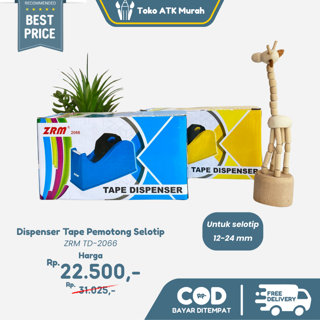 

Tape Cutter / Dispenser ZRM TD-2066 Pemotong Selotip