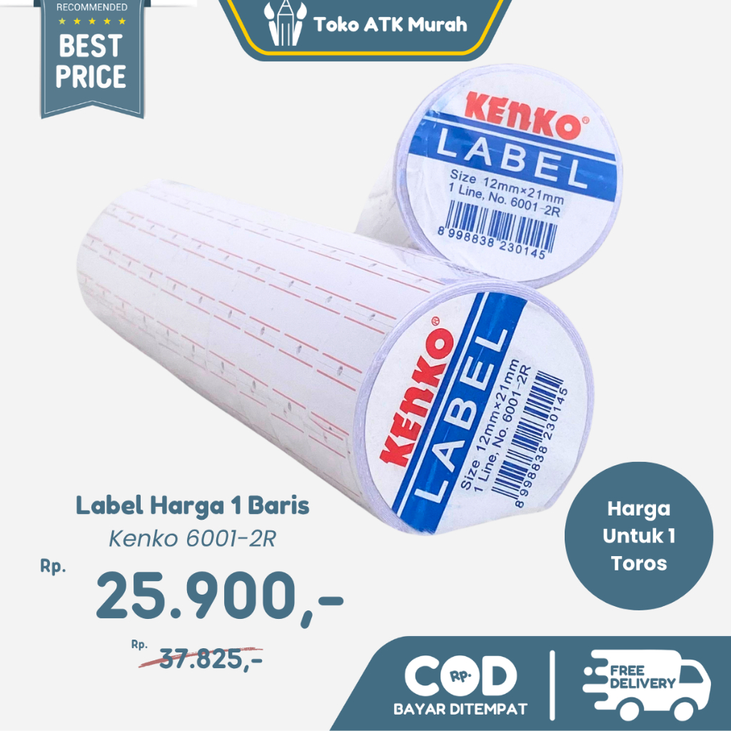 

Label Harga 1 Baris Kenko - Price Label 1 Line 6001-2R