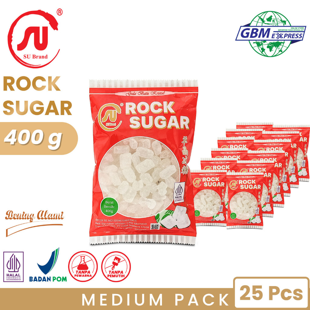 

SU Brand Gula Batu Kristal L 400g - Medium Pack x 25 Pcs