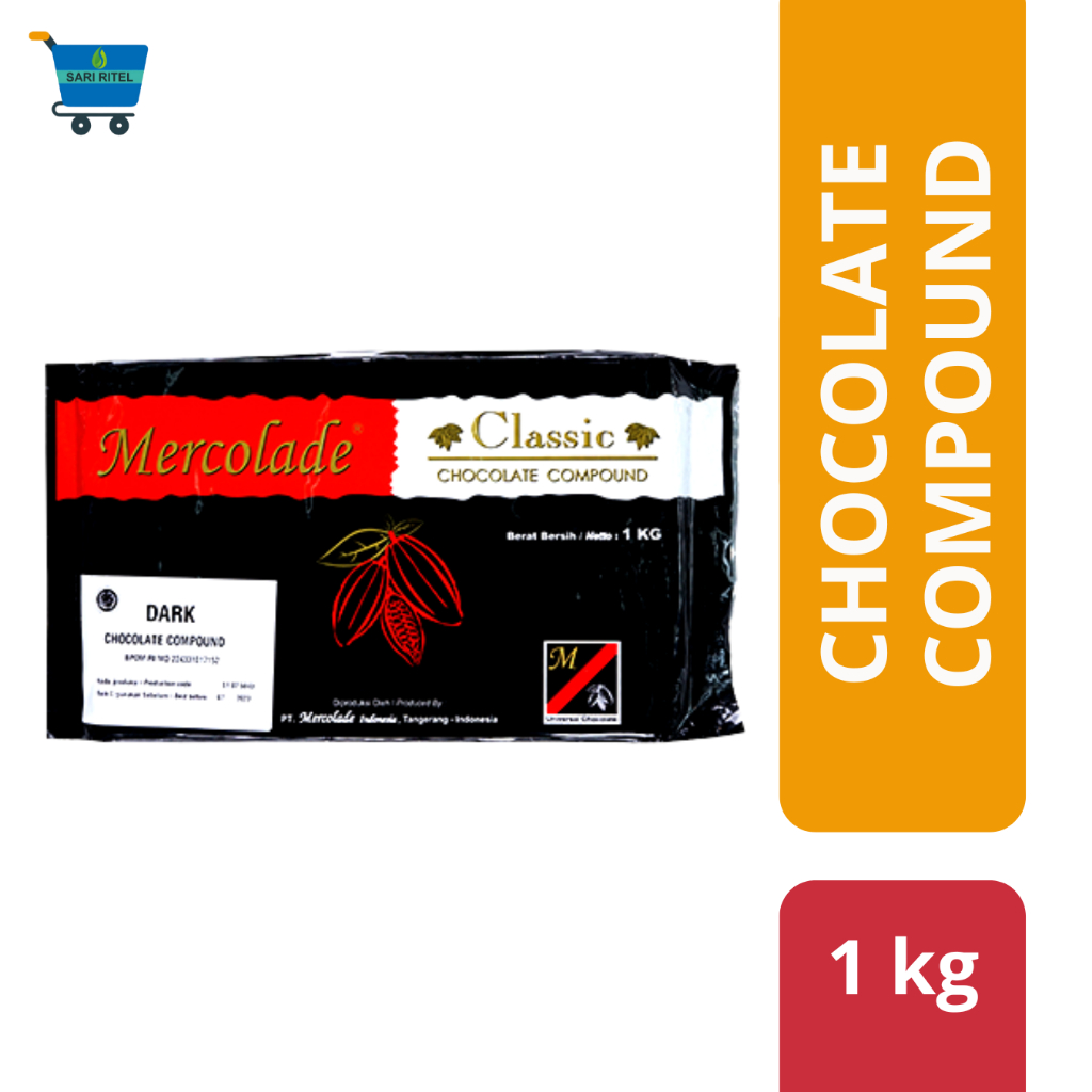 

MERCOLADE Chocolate Compound Classic Dark 1kg/ Dark Cokelat Classic