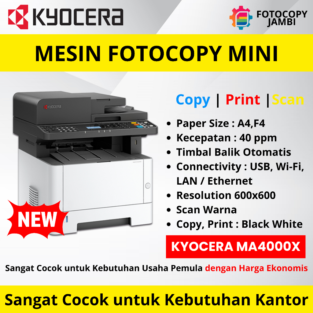 Kyocera MA4000x | Mesin Fotocopy Mini | Mesin Fotocopy Pemula