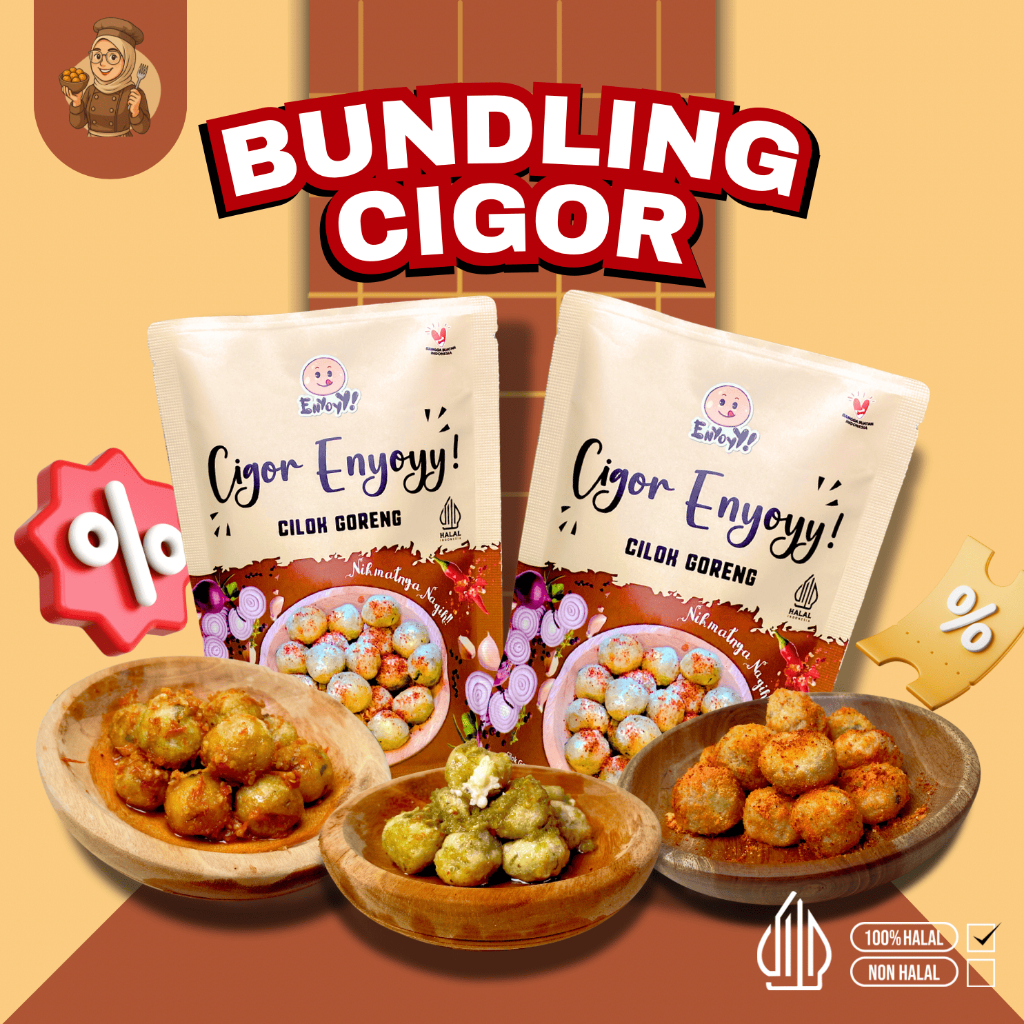 

Bundling 3 Cigor Enyoyy Cilok Goreng Isi Ayam Cincang Chili Oil