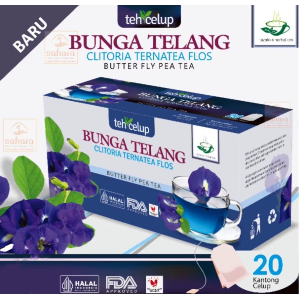

Teh celup bunga telang tazakka herbal ampuh menjaga kesehatan mata dan untuk Relaxacy isi 20 kantong