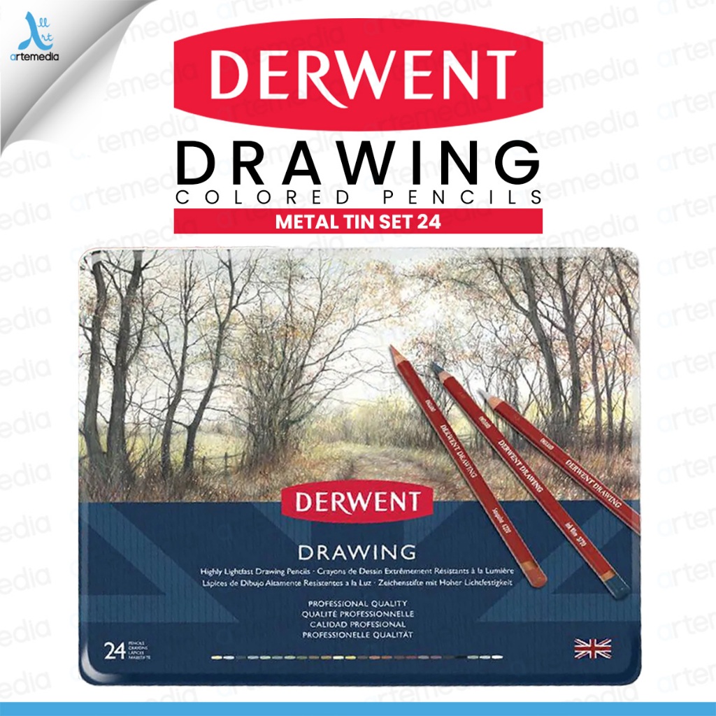 

Derwent Drawing Pencil Colour 24 Tin Set Pensil Gambar untuk Sketsa & Ilustrasi