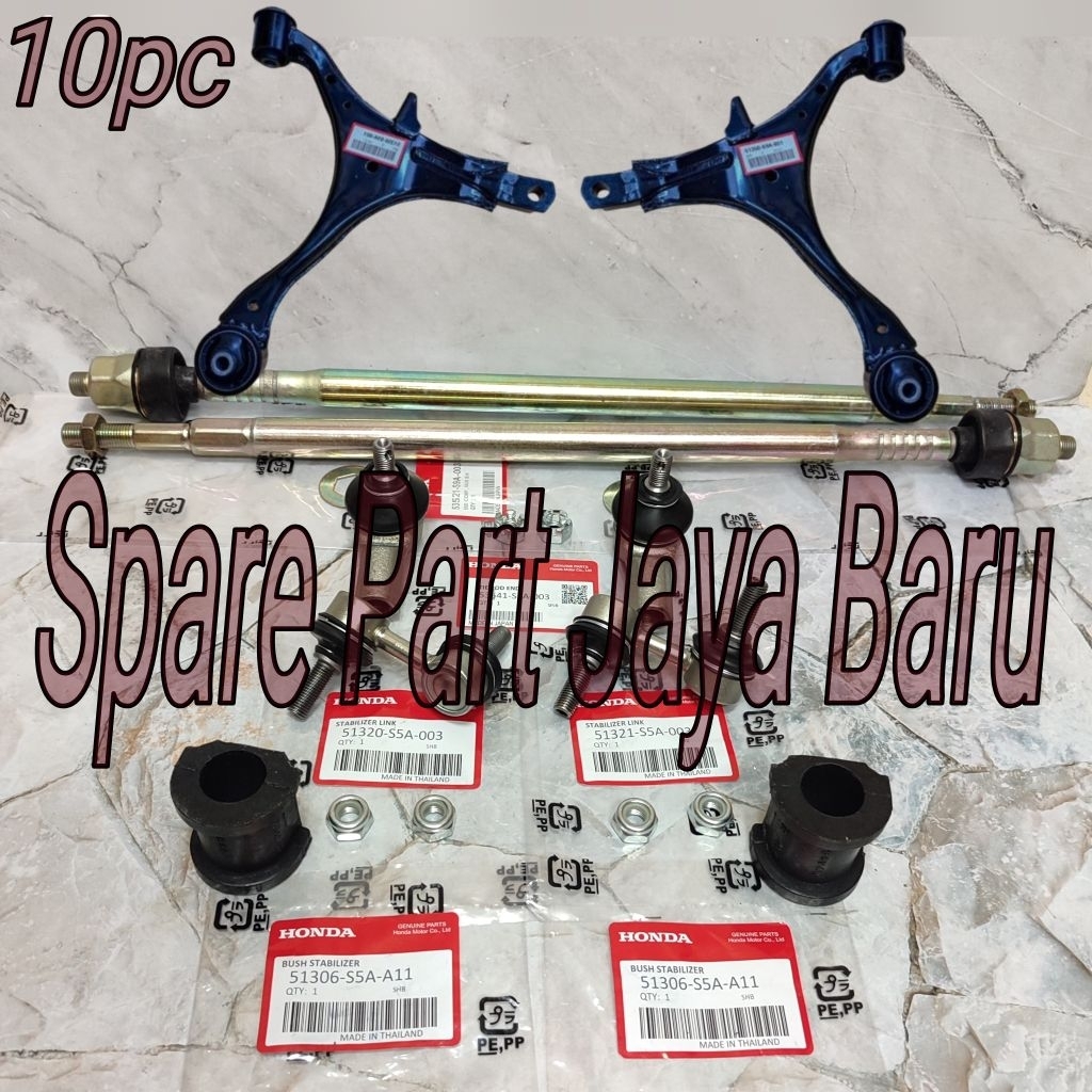 Paketan Kaki Kaki Depan CRV Crv Gen 2 2002-2006 10pc Lower Arm Set Tie rod End Long Tie Rod Rack End