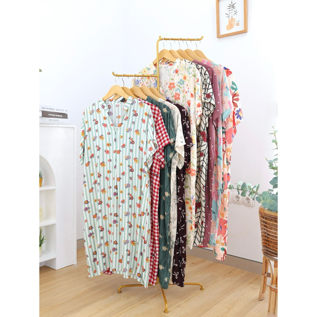 DASTER BUSUI Amola Dress daster kerah shanghai bahan rayon premium viscose wanita daster menyusui