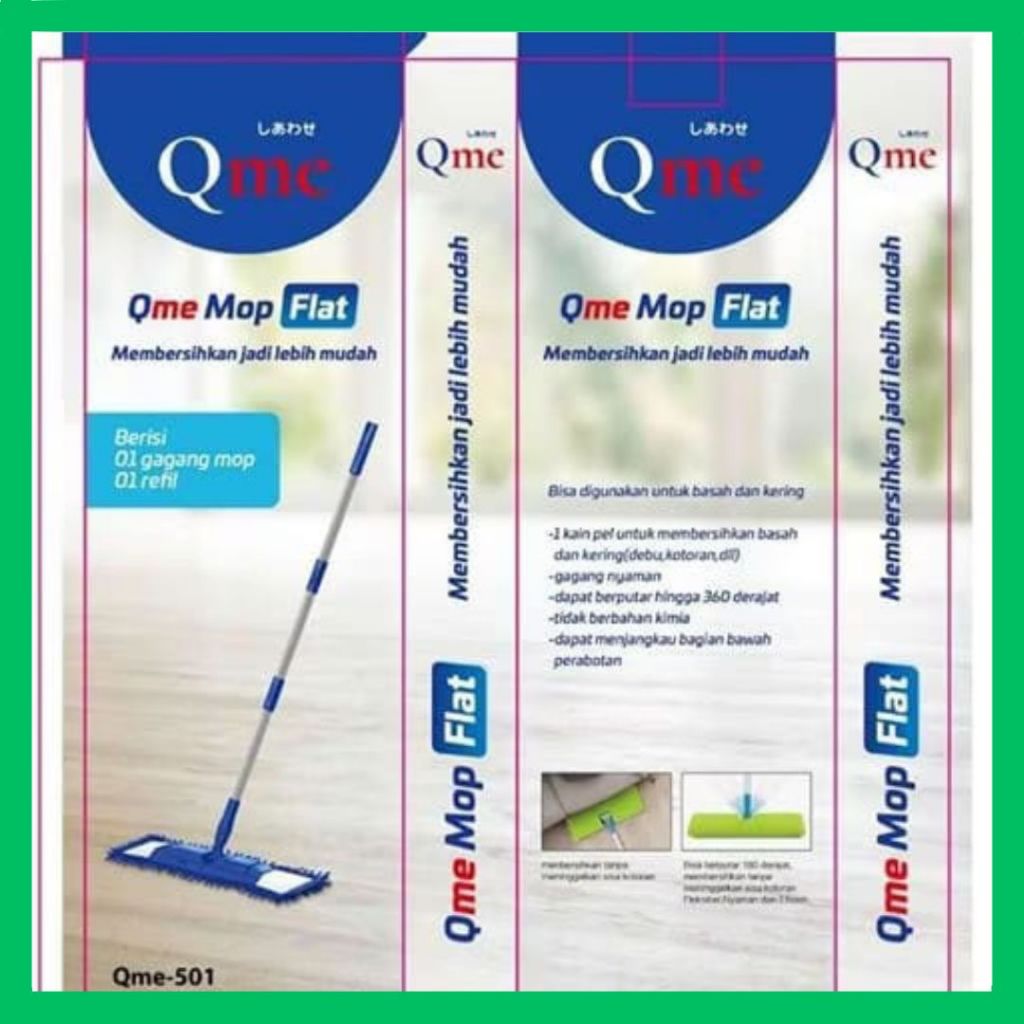 Sapu pel Microfiber / Alat Pel tongkat Q2 QME Landak 42cm