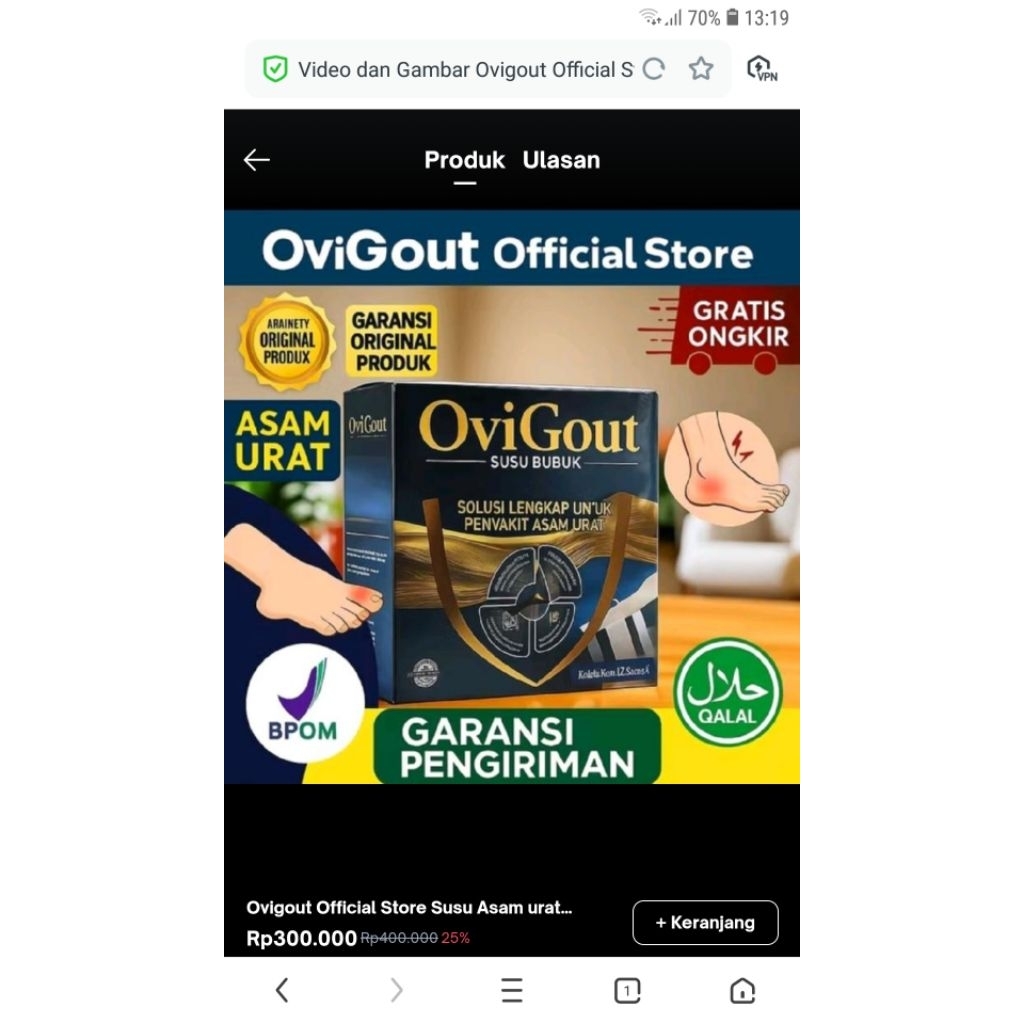 

BARU!!!!MILK OVIGOUT BUAT MEREDAKAN SENDI DAN ASAM URAT