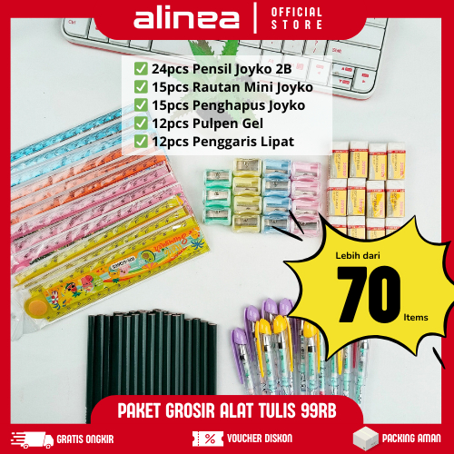 

PAKET GROSIR Alat Tulis 100RB – Isi Komplit UNTUNG BANYAK! Cocok untuk Dijual Lagi di Warung & Koperasi Sekolah
