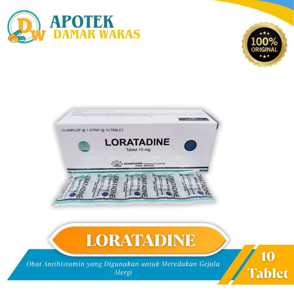 Loratadine 1 strip 10 tablet/ALERGI/GATAL/BIDURAN